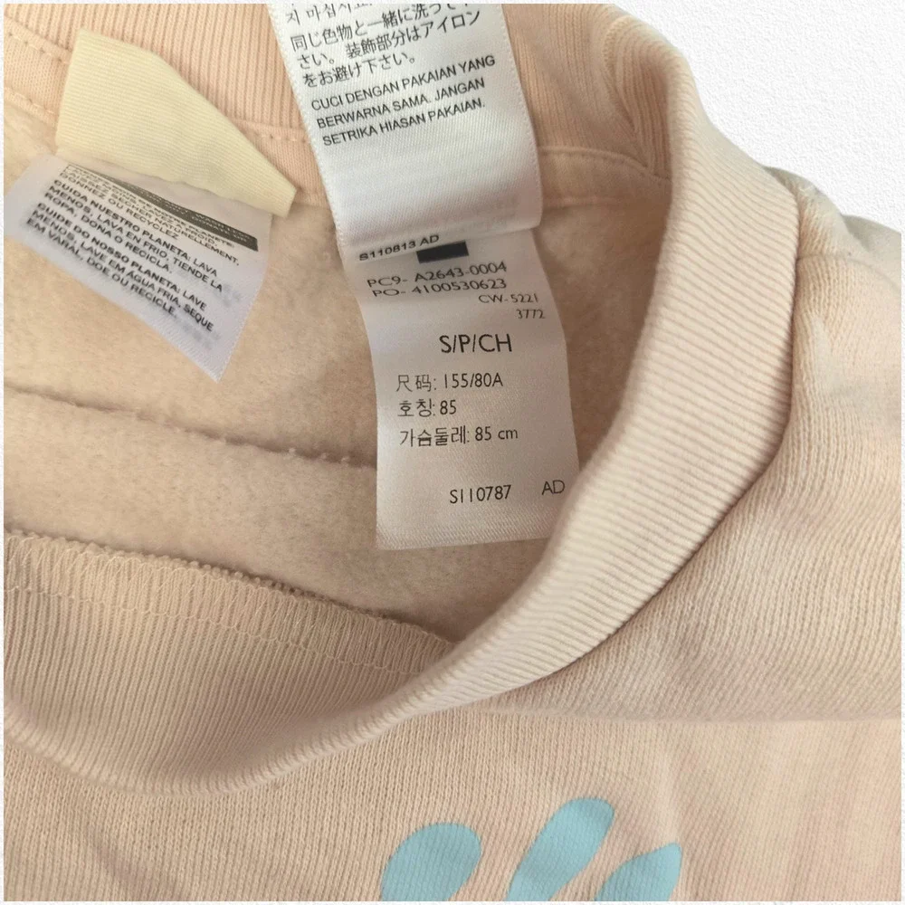 Levi's Peach Pink Graphic Logo Cropped Crewneck Pullover Sweatshirt Size Small